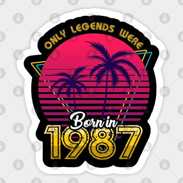 Born in 1987 T-Shirt Sticker by MarCreative